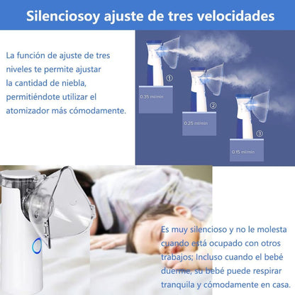 Inhalador nebulizador portátil pilas USB