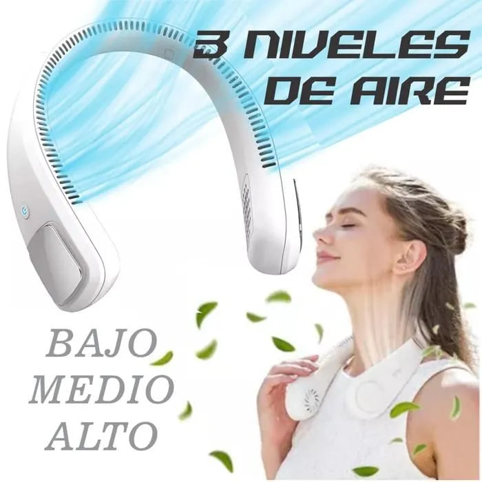 Ventilador cuello portátil 3 velocidades